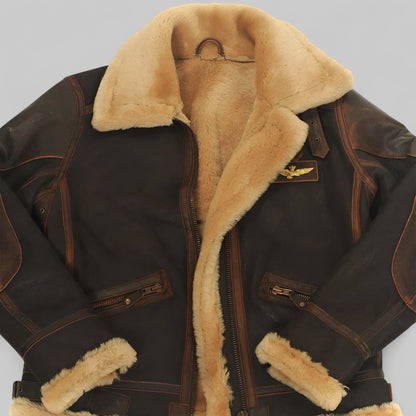 Gael™ | Veste aviateur chaude en cuir véritable