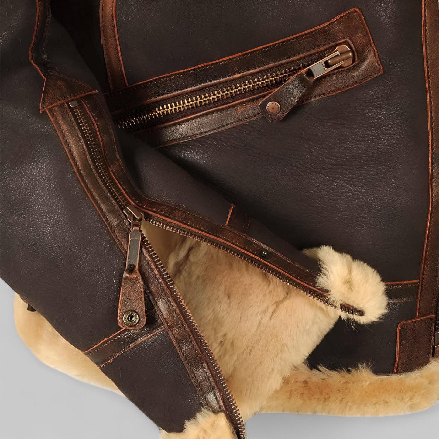 Gael™ | Veste aviateur chaude en cuir véritable