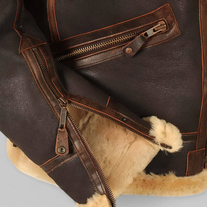 Gael™ | Veste aviateur chaude en cuir véritable