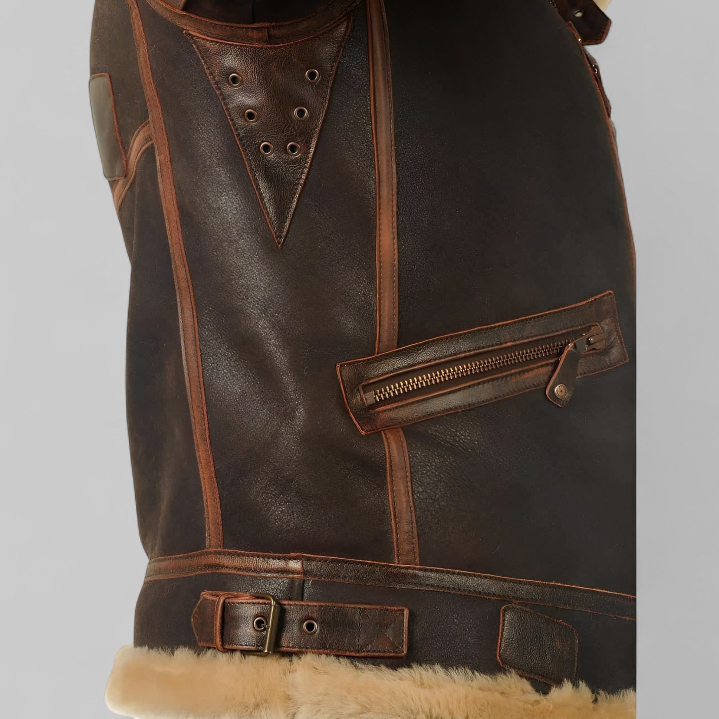 Gael™ | Veste aviateur chaude en cuir véritable