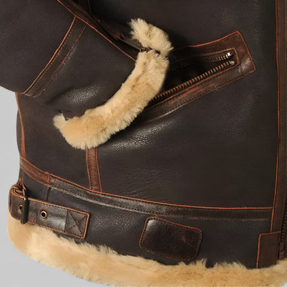 Gael™ | Veste aviateur chaude en cuir véritable