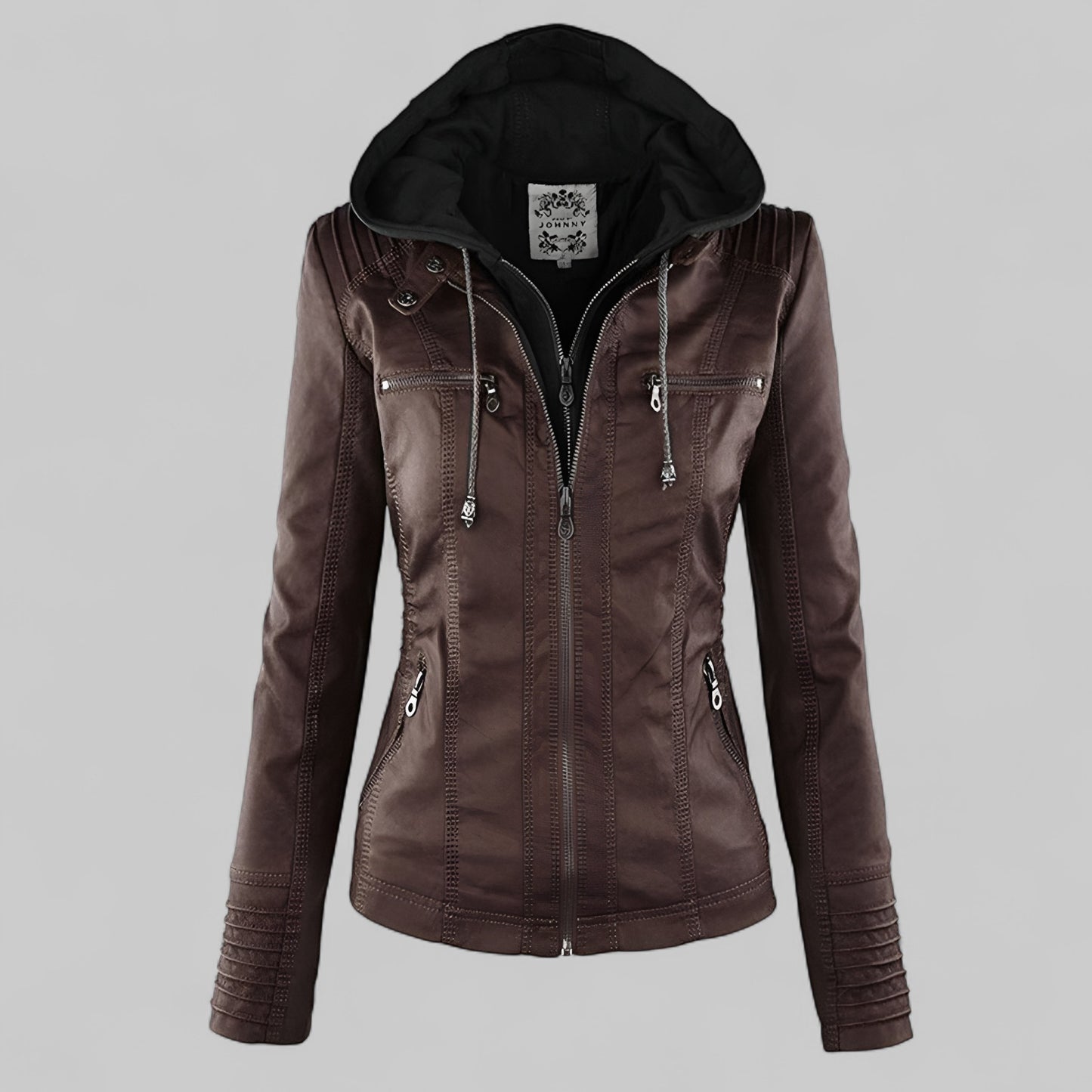 Rosa™ | Veste en cuir moderne avec capuche