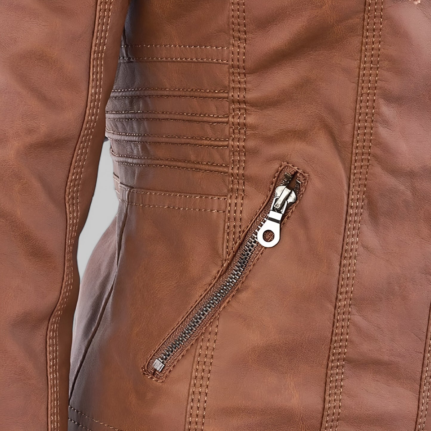 Rosa™ | Veste en cuir moderne avec capuche