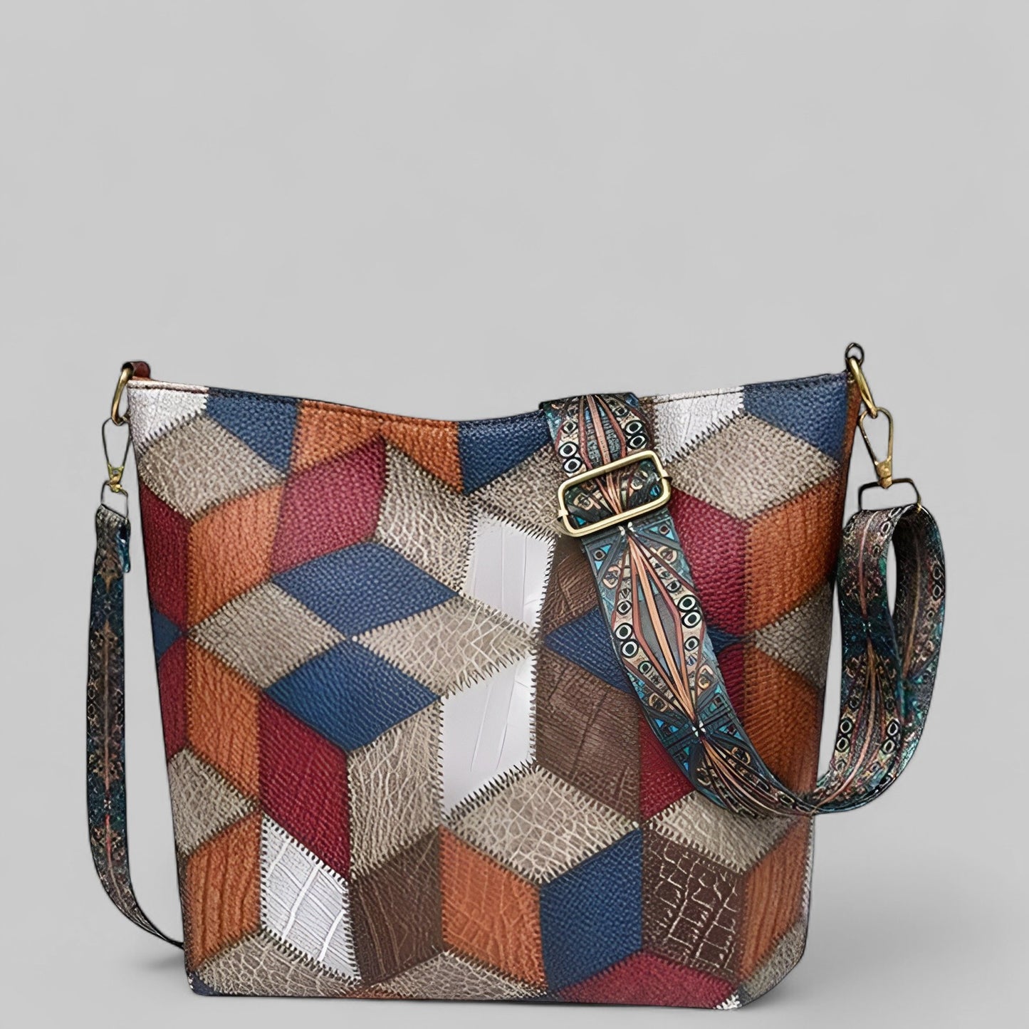 Clara™ | Élégance Artisanale en Cuir Mosaïque