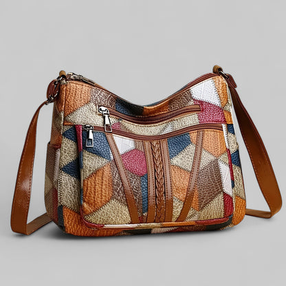 Clara™ | Élégance Artisanale en Cuir Mosaïque