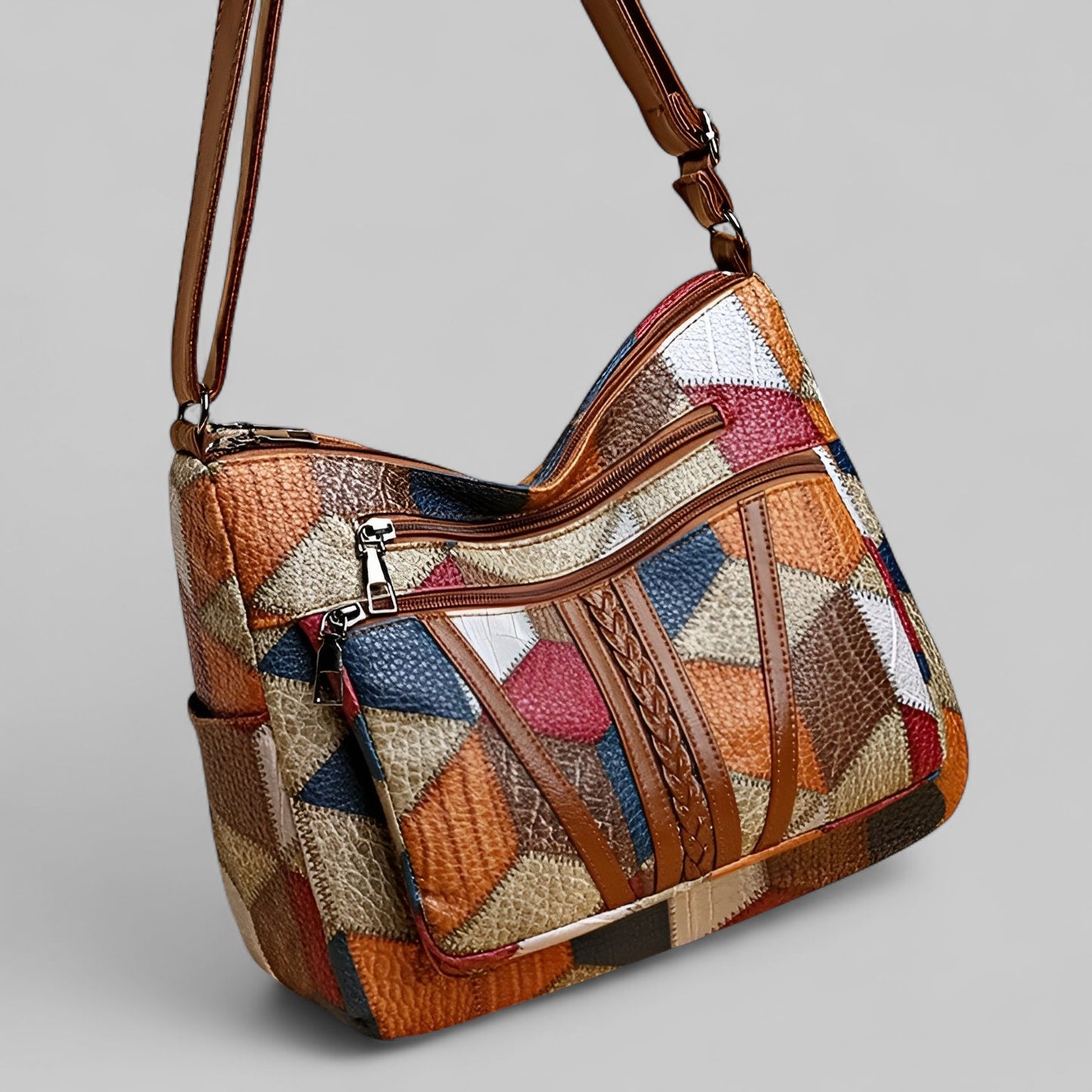 Clara™ | Élégance Artisanale en Cuir Mosaïque