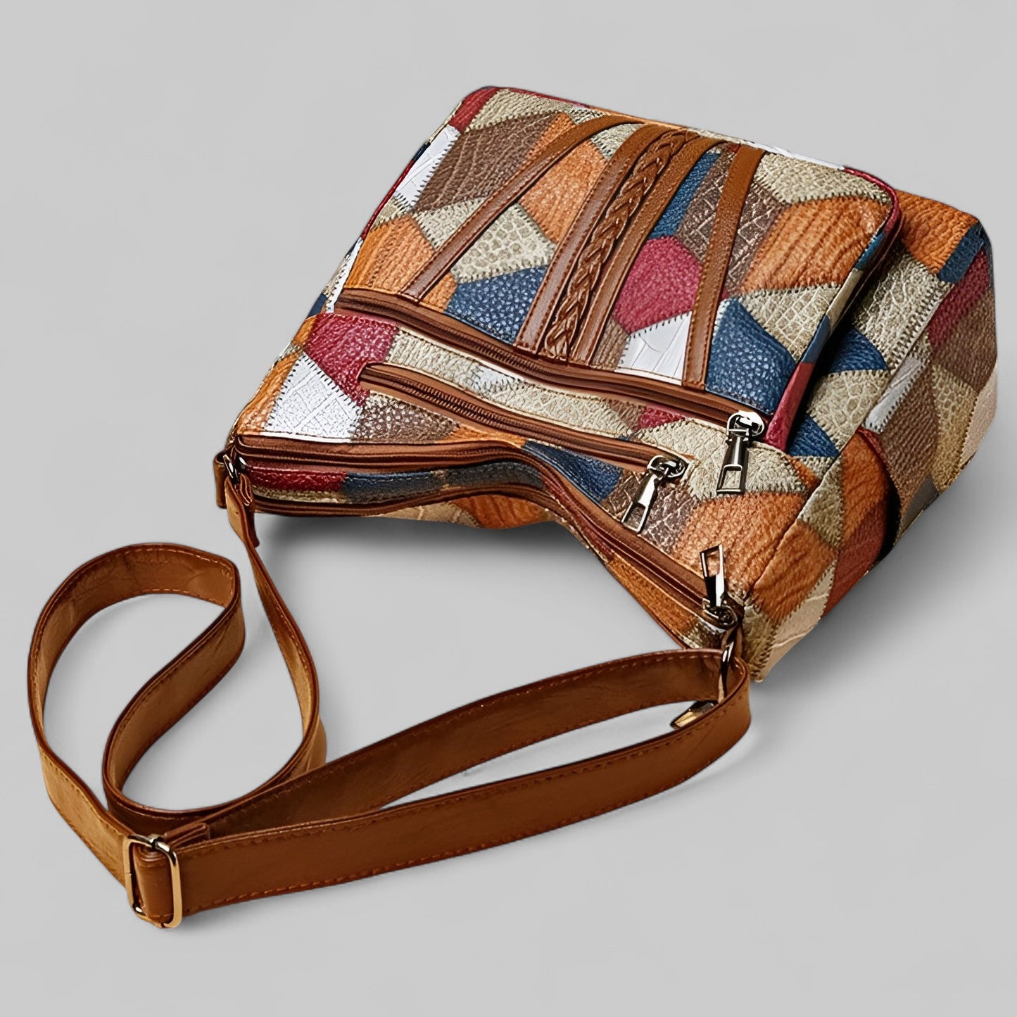 Clara™ | Élégance Artisanale en Cuir Mosaïque