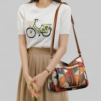 Clara™ | Élégance Artisanale en Cuir Mosaïque