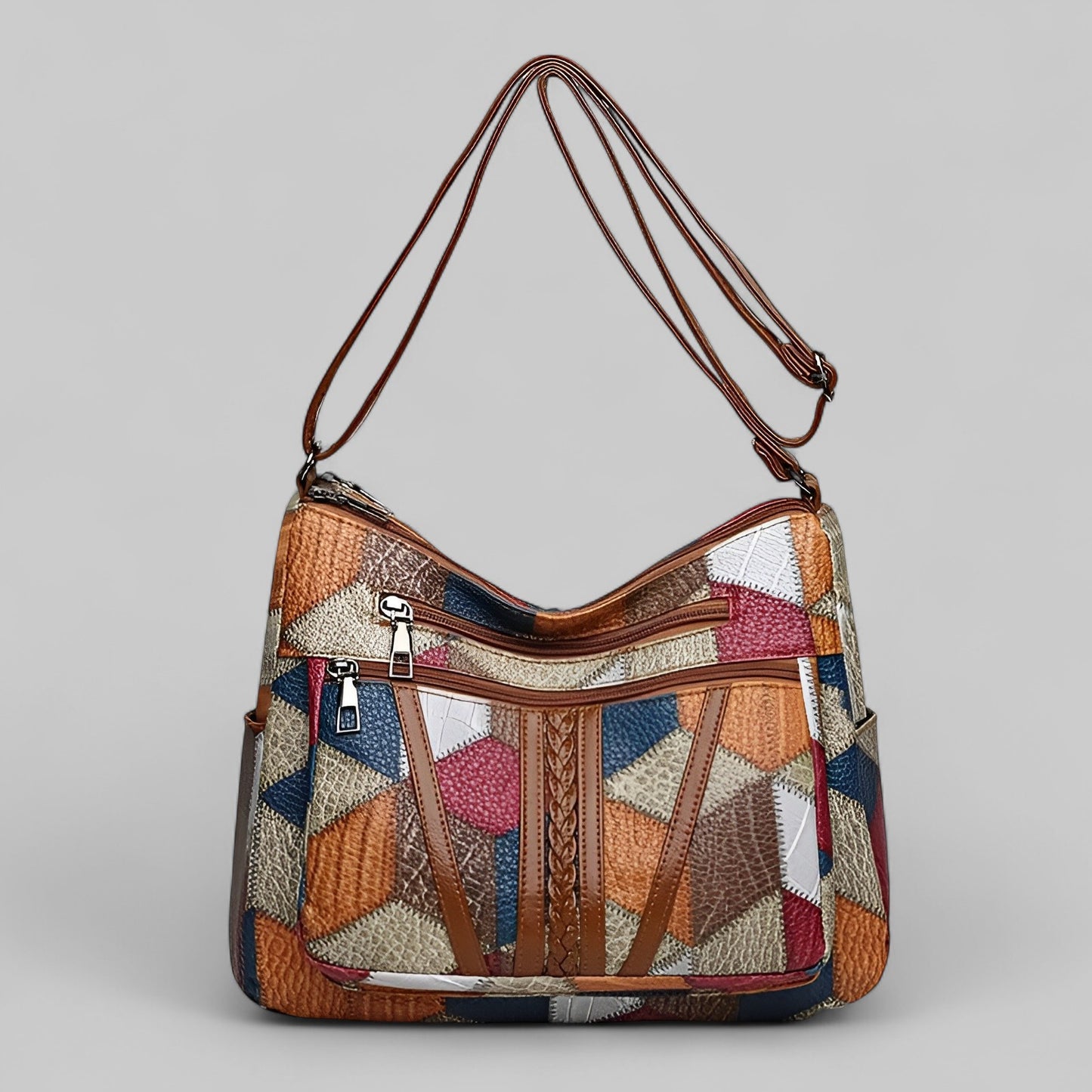 Clara™ | Élégance Artisanale en Cuir Mosaïque