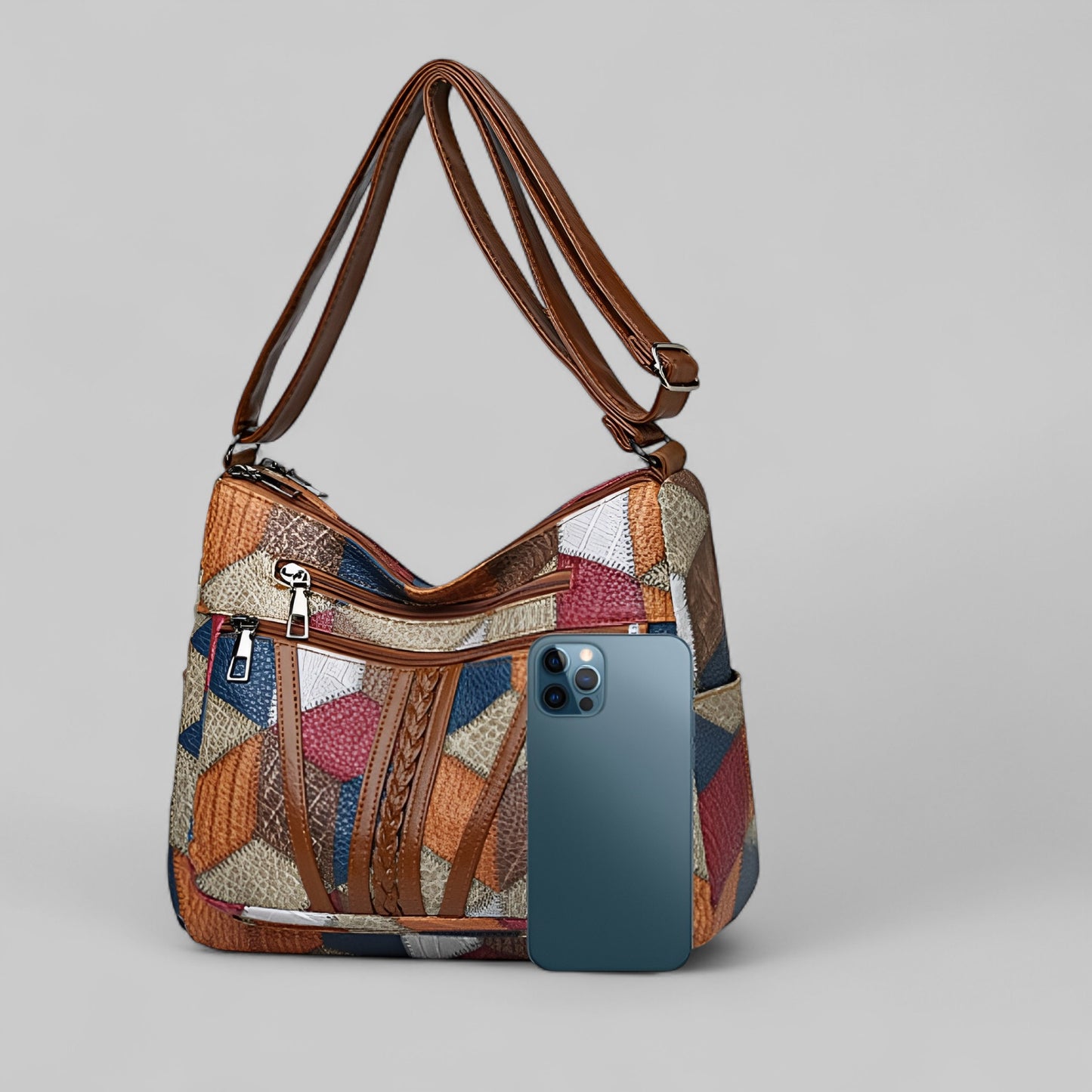 Clara™ | Élégance Artisanale en Cuir Mosaïque